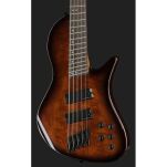 Gitara basowa 5 strunowa Harley Benton MSB-5 Black Flame Burl - 4