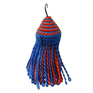 Chwosty pompony ręcznie robione P14 niebiesko-czerwony