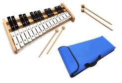 Dzwonki Chromatyczne 27-tonowe cymbałki + POKROWIEC NIEBIESKI + 4 pałki