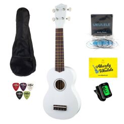Ukulele Harley Benton White + zestaw akcesoriów