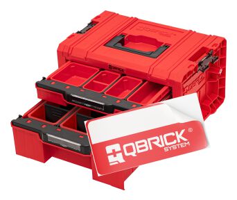 Skrzynka Qbrick System PRO Drawer 2 Toolbox 2.0 Expert RED Ultra HD szuflady