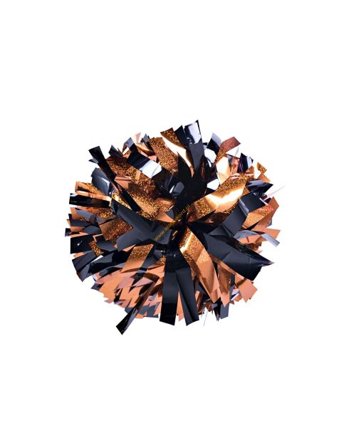 Pompon Holographic MIX ORANGE&METALLIC BLACK pomarańczowo-czarny 35 cm (6
