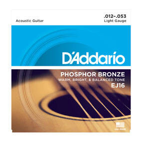 Struny D'ADDARIO gitary akustycznej 12-53 GTR PHOS EJ16