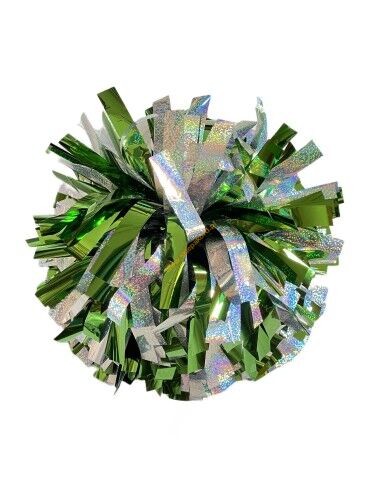 Pompon Holographic MIX SILVER&METALLIC GREEN srebrno-zielony 35 cm (6