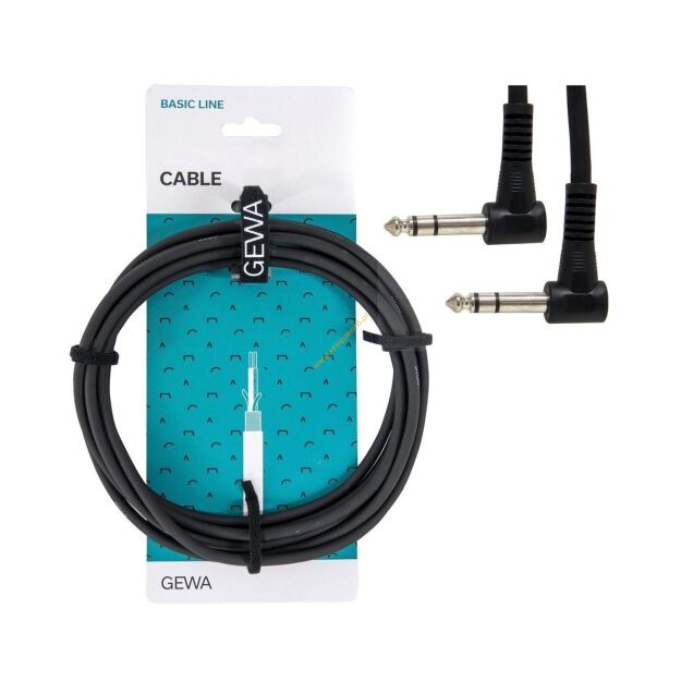 Kabel GEWA Jack Stereo -Jack kątowy 6,3mm S. 0,6m