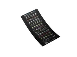 Naklejka akordy na gitarę NGT1 przezroczysta ściąga BIAŁE napisy