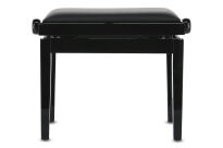 Ława do pianina Deluxe Vinyl Czarny wysoki połysk Siedzisko czarne GEWA - 3