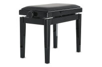 Ława do pianina Deluxe Vinyl Czarny wysoki połysk Siedzisko czarne GEWA - 4