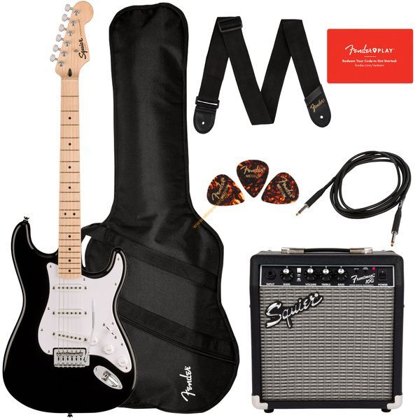 Zestaw startowy do gitary elektrycznej Squier Sonic Stratocaster Pack BK