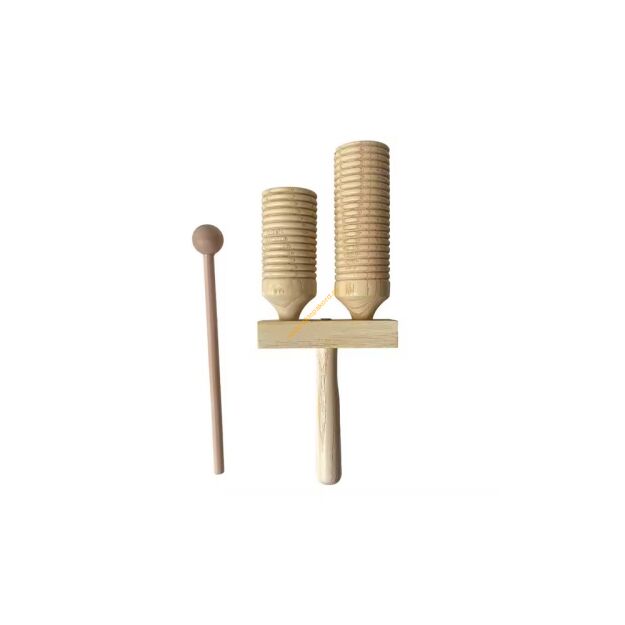 Agogo Drewniane Podwójne z Guiro CLUB SALSA