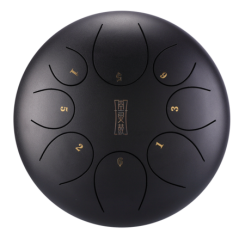 Round tongue drum 12" 8 ton Hluru TY8-12-InkBlack