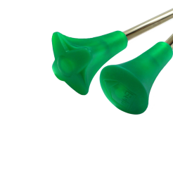 Pałka pałeczka baton mażoretkowa twirling PMT1 BELTI Chrom zielona transparentna
