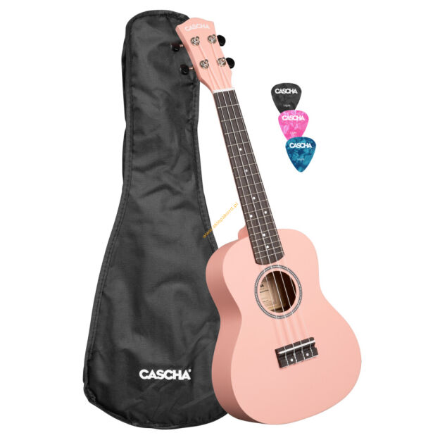 Ukulele koncertowe Cascha Linden Pink z pokrowcem