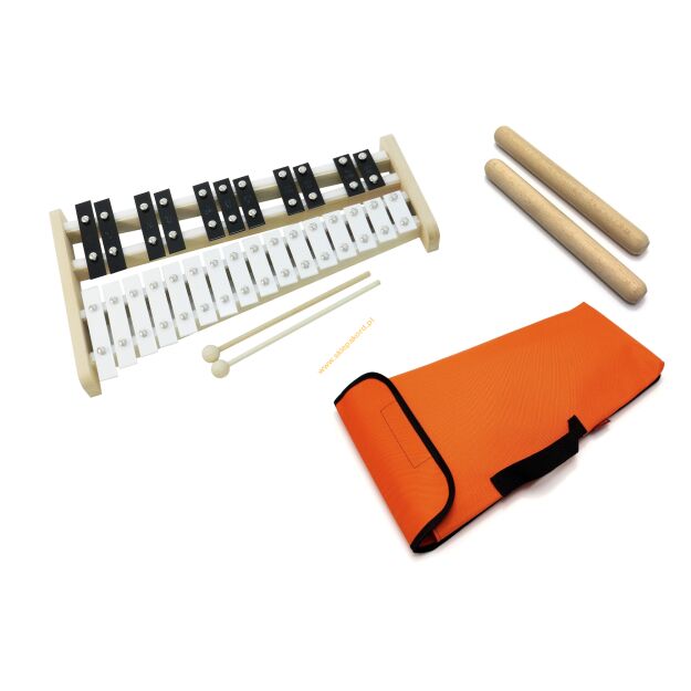 Dzwonki chromatyczne 27-tonowe AKORD + klawes + pok pomarańczowy