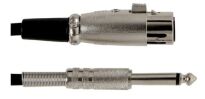 Kabel GEWA XLR żeński- Jack 6,3mm Mono 3m czarny - 2