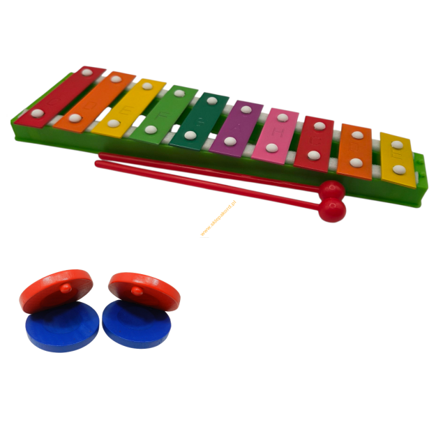 Dzwonki Diatoniczne 10 dźwi. M03 kolor + Kastaniety MUZO GA-4P