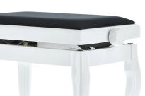 Ława do pianina Deluxe Classic Biały, wysoki połysk, Powłoka: biała, siedzisko czarne GEWA - 4