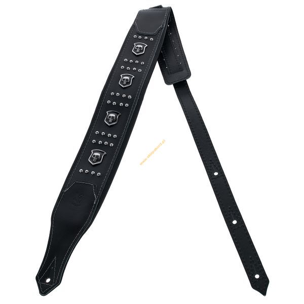 Pasek do gitary elektrycznej i basu elektrycznego Minotaur Black Knight Leather Strap