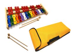 Dzwonki Chromatyczne 27-tonowe kolorowe + POKROWIEC ŻÓŁTY + 4 pałki