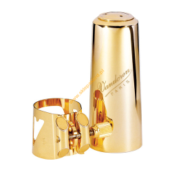 Ligaturka do saksofonu sopranowego złocone VANDOREN OPTIMUM MC ochraniacz metalowy