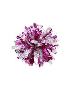 Pompon Holographic MIX SILVER&METALLIC FUCHSIA PINK srebrno-fuksjowy 35 cm (6")