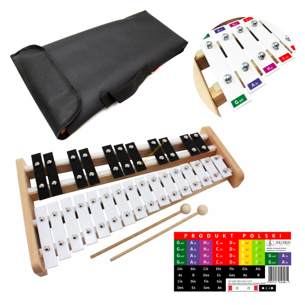 Dzwonki chromatyczne 27-tonowe AKORD + pok czarny + naklejki