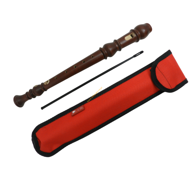 Flet prosty - sopran Mat Max FRYDERYK Barokowy + pokrowiec czerwony