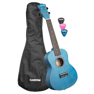 Ukulele koncertowe Cascha Linden Blue z pokrowcem