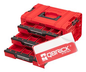 Skrzynka Qbrick System PRO Drawer 3 Toolbox 2.0 Expert RED Ultra HD szuflady
