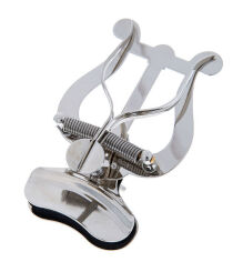 Lirka Trąbka RMB duża 2 dociski,  nikiel,  na czarę