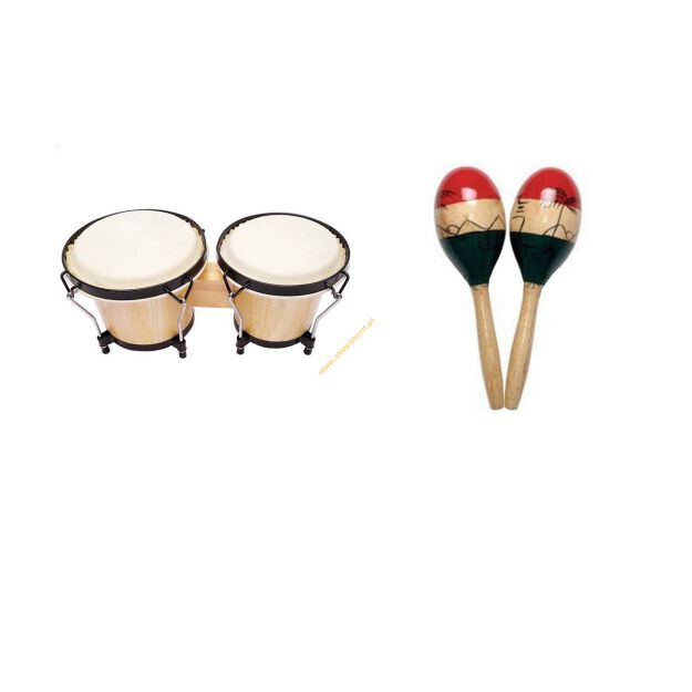 Zestaw bongosy JDB-106-D + marakasy M1