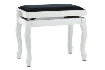 Ława do pianina Deluxe Classic biały mat siedzisko czarne GEWA
