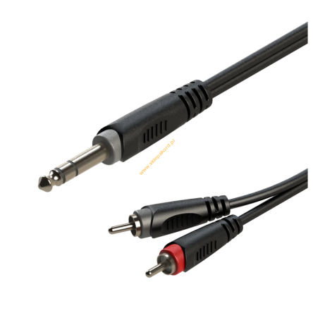 Kabel audio Jack 6.3mm stereo / 2 x RCA 3m Roxtone SAYC110L3