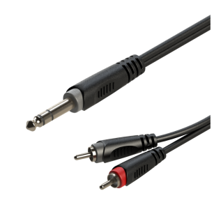 Kabel audio Jack 6.3mm stereo / 2 x RCA 3m Roxtone SAYC110L3