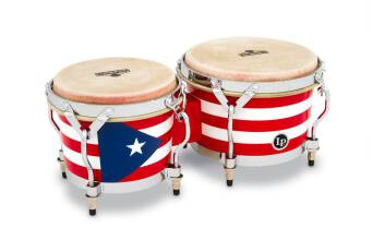 Bongo Matador Wood Puerto Rican Flag M201-PR Latin Percussion