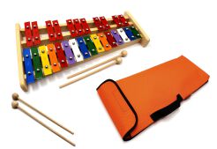 Dzwonki Chromatyczne 27-tonowe kolorowe + POKROWIEC POMARAŃCZOWY + 4 pałki