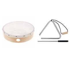 Bębenek ręczny 8" Millenium z pałeczką + trójkąt