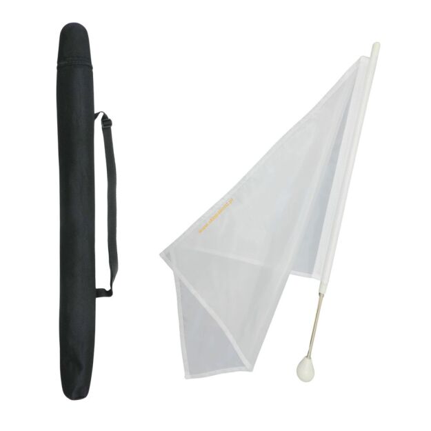 Zestaw flaga mażoretkowa BELTI FMT3 Z3 biała 80 cm (51 x 71) + pokrowiec czarny